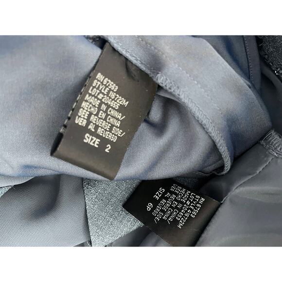 SL Fashions Formal DRESS 2+ CROP JACKET 6P Blue Tiered Beaded Ruffled Mob Wife - Picture 9 of 10